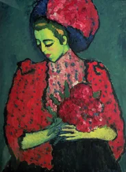 Moça com peônias, 1909